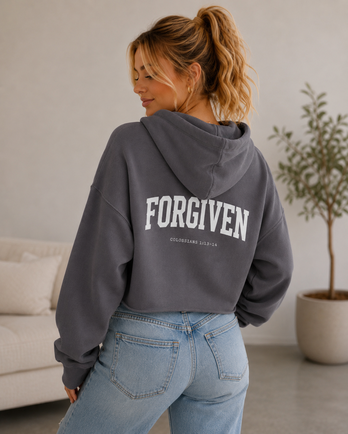 Active Disciple Forgiven Crop Hoodie